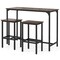 3-Piece Industrial Dining Set with 47.5 Inch Table and 2 Bar Stools